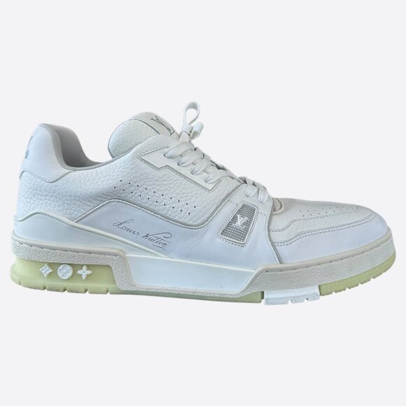 Louis Vuitton White Leather Trainers - Picture 1 of 8